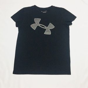 Under Armor Boys Black Tee Shirt Size M